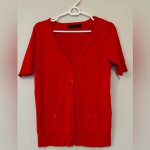The Limited Red Short Sleeve Cardigan 100% Cotton